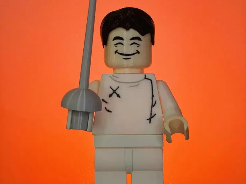 Fencing Outfit Brick Figure 8 inches tall 3D Printed Lego Inspired