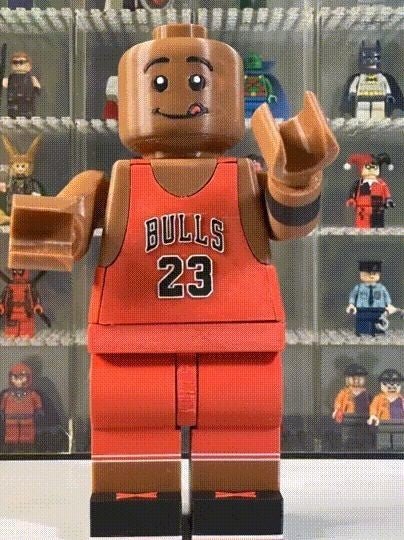 Michael Jordan Brick Figure 8 inches tall 3D Printed Lego Inspired