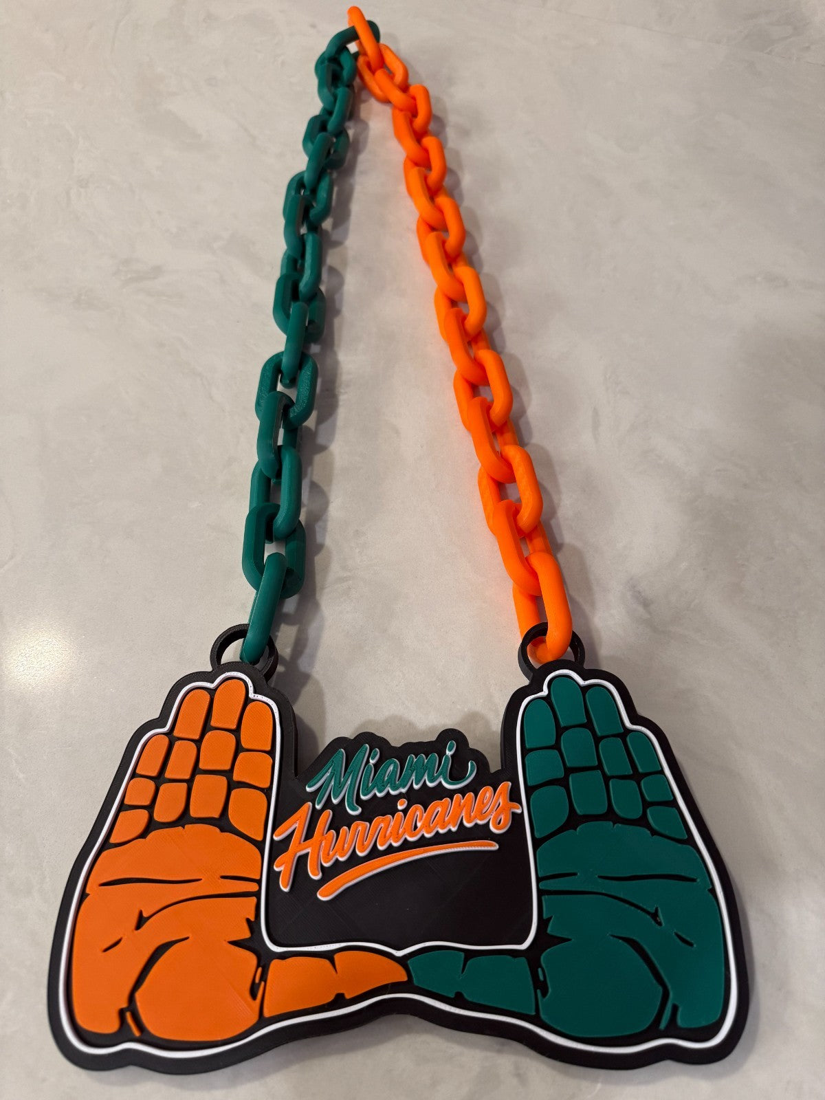 University of Miami Hurricanes - Throwing Up The U Oversized Cain Pendant