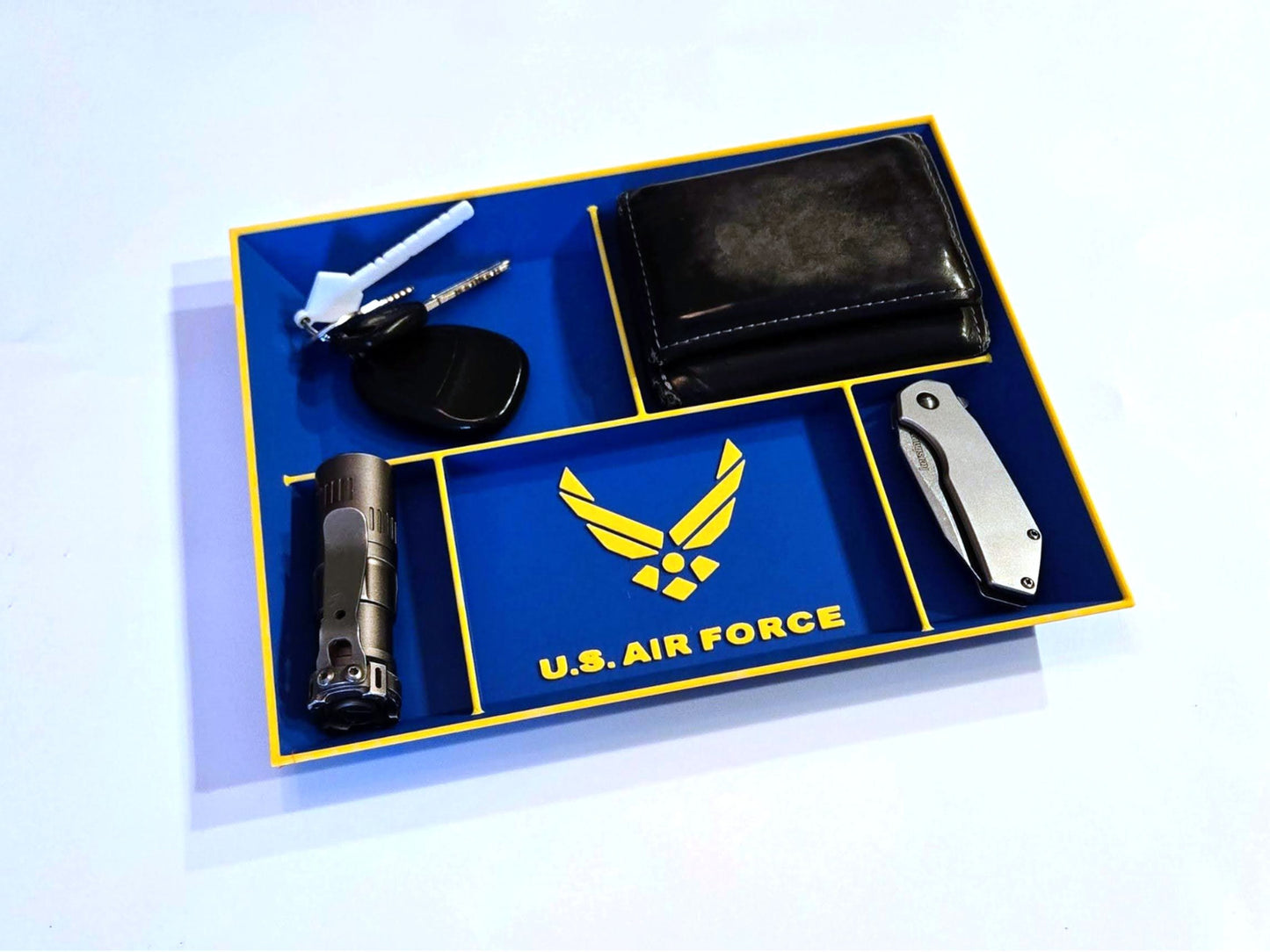 U.S. Air Force EDC Dump Tray 3D Printed Valet Desk Organizer Nightstand Catchall