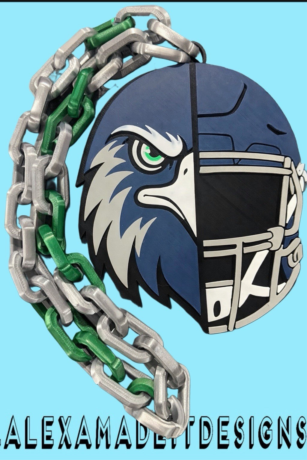 Seattle Seahawks 2-Face Custom 42” Hype Chain and medallion
