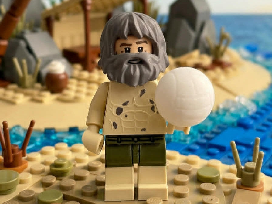 Cast Away 8 inches tall 3D Printed Lego Inspired