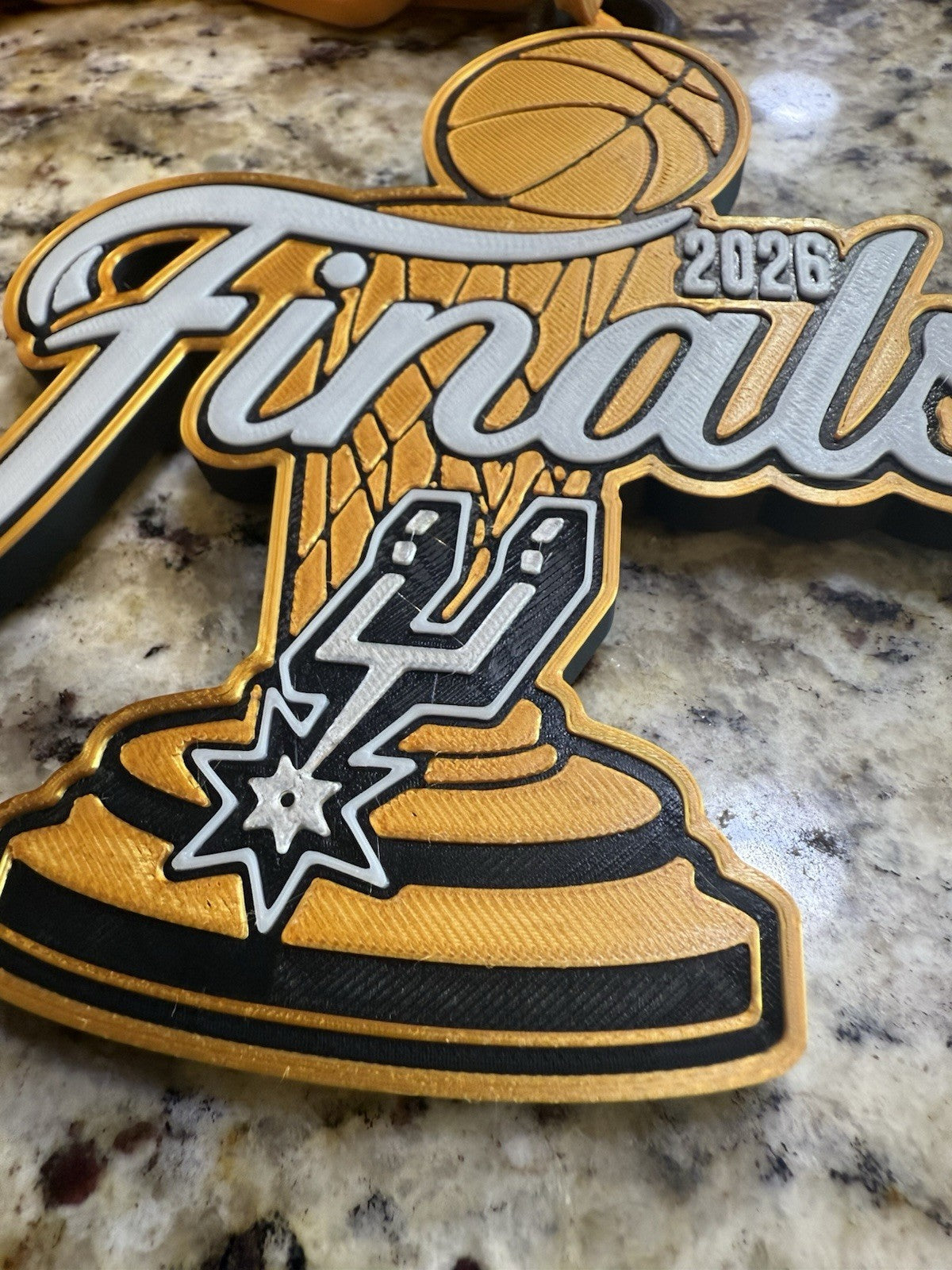 San Antonio Spurs 2026 NBA finals 3d Printed Hype Chain gold chain free shipping
