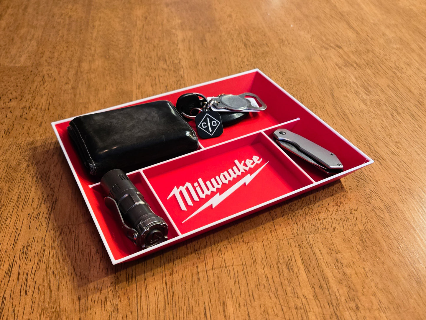 Milwaukee EDC Dump Tray 3D Printed Valet Desk Organizer Nightstand Catchall