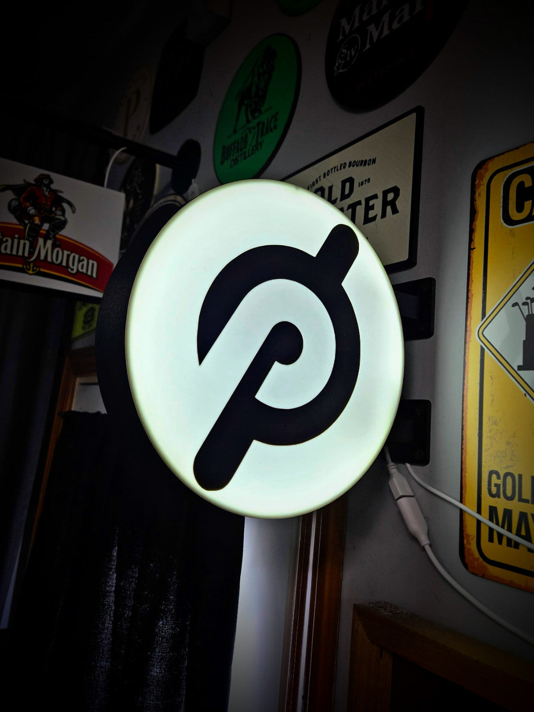 PELOTON 12 Inch Light Box LED Sign 3D Printed Wall Decor Man Cave Garage