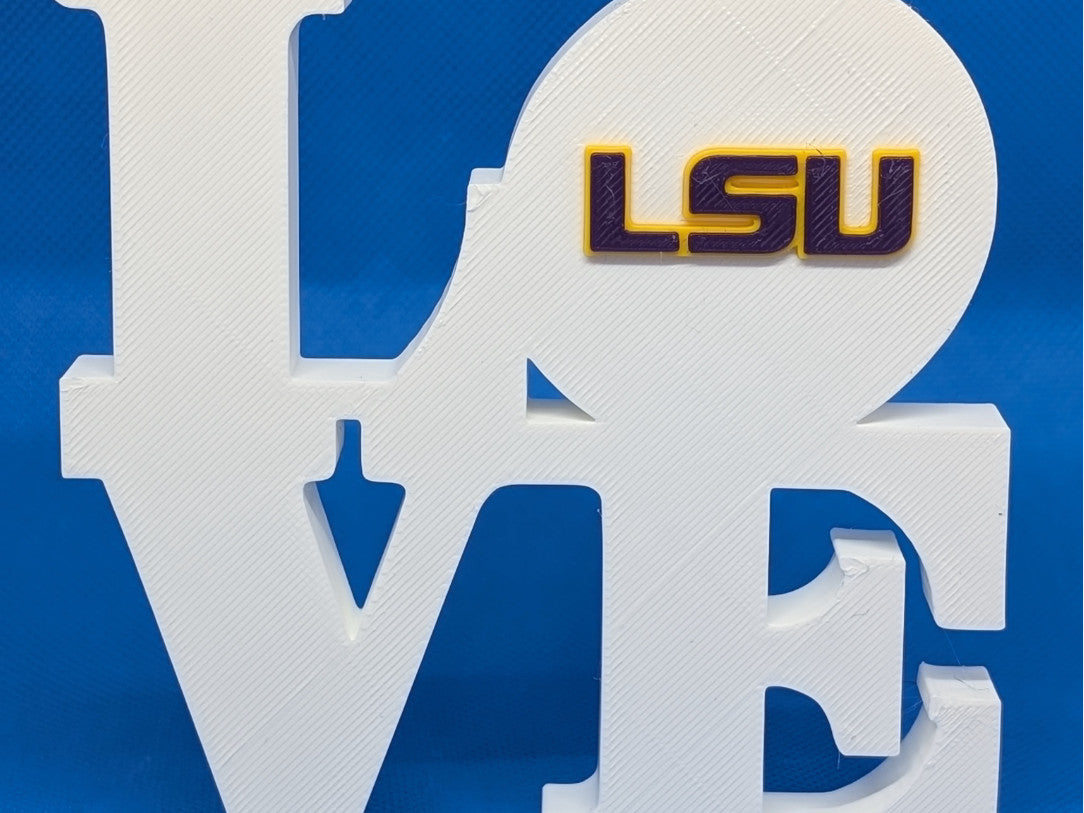 LSU Tigers Love Park Sign - Louisiana State 3D Printed Wall Sign