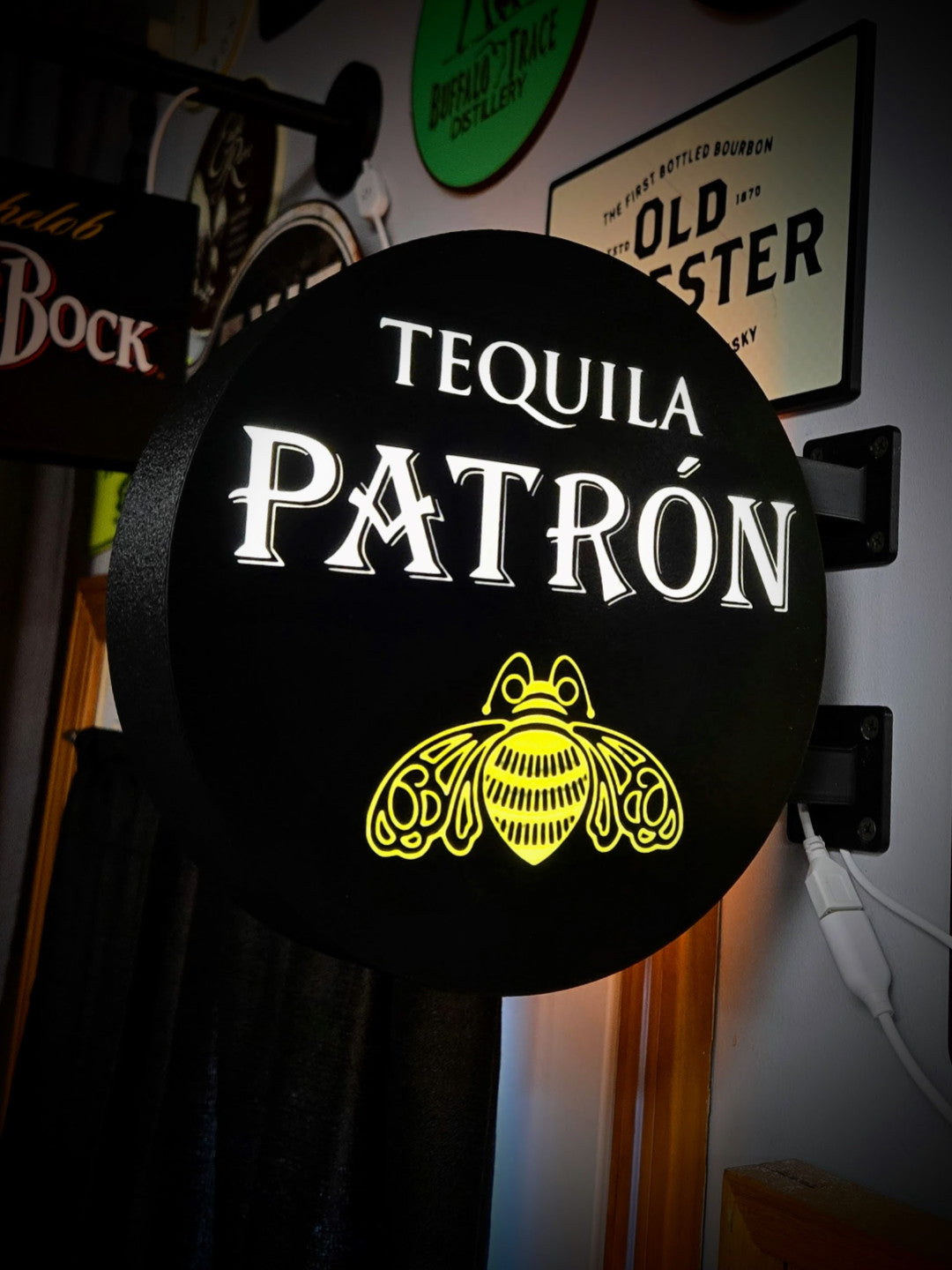 PATRÓN 12 Inch Light Box LED Sign 3D Printed Wall Decor Man Cave Garage