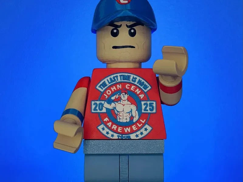 John Cena Farewell Brick Figure 8 inches tall 3D Printed Lego Inspired