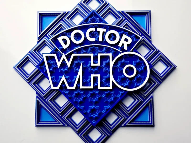 Dr Who Wall Art Or Display 3D printed Grid Mosaic