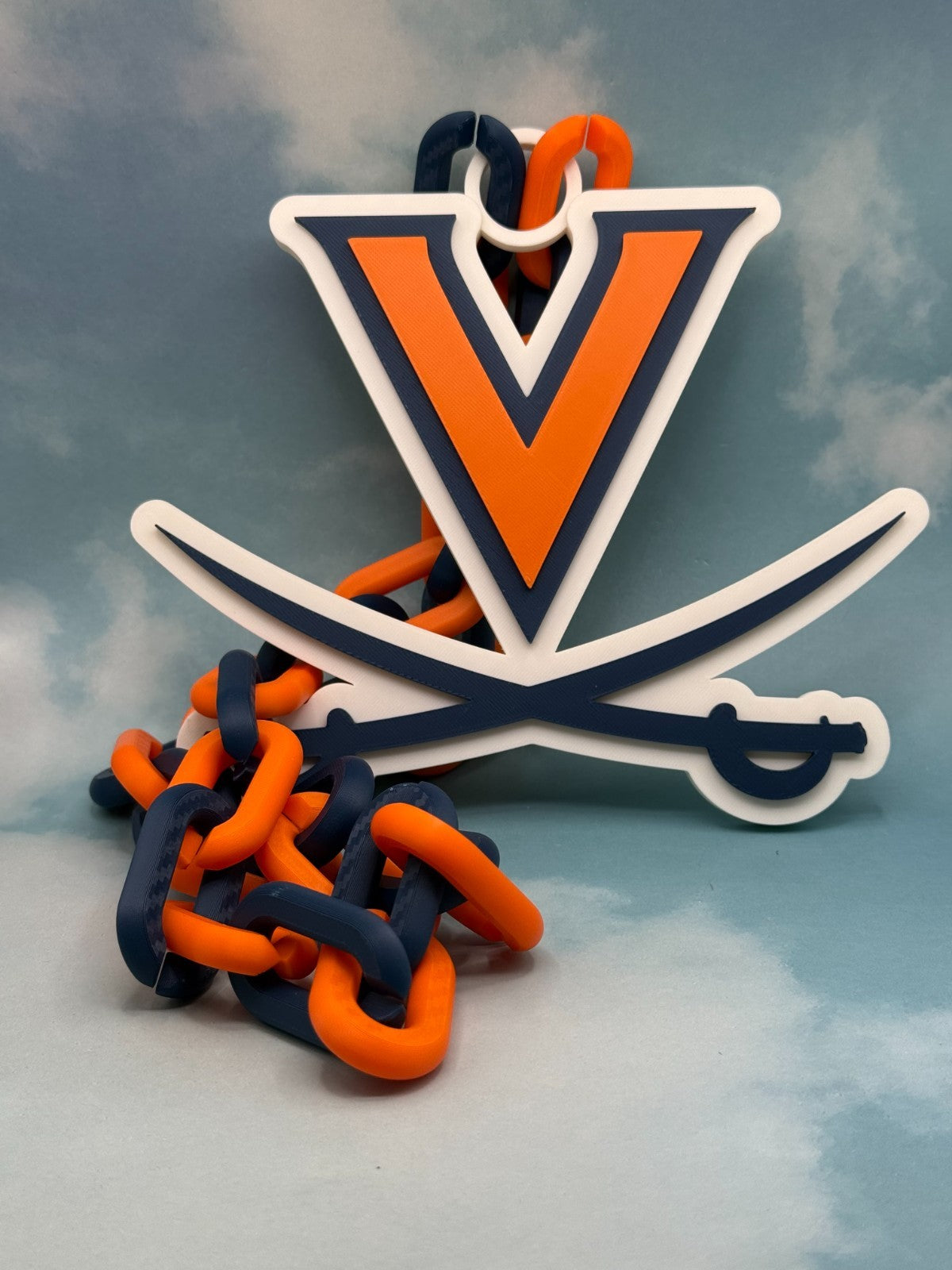 Virginia Cavaliers Logo Necklace Oversized Hype Chain Handmade 3D Printed