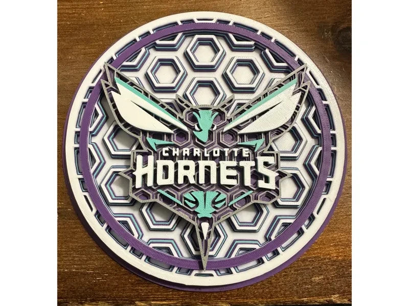 Charlotte Hornets Wall Art Or Display 3D printed Dimensional Mosaic