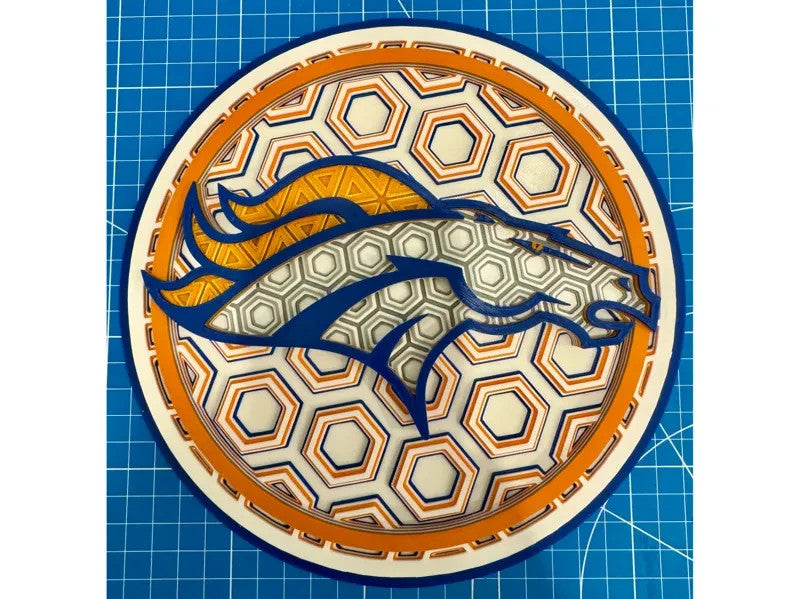 Denver Broncos Wall Art Or Display 3D printed Dimensional Mosaic