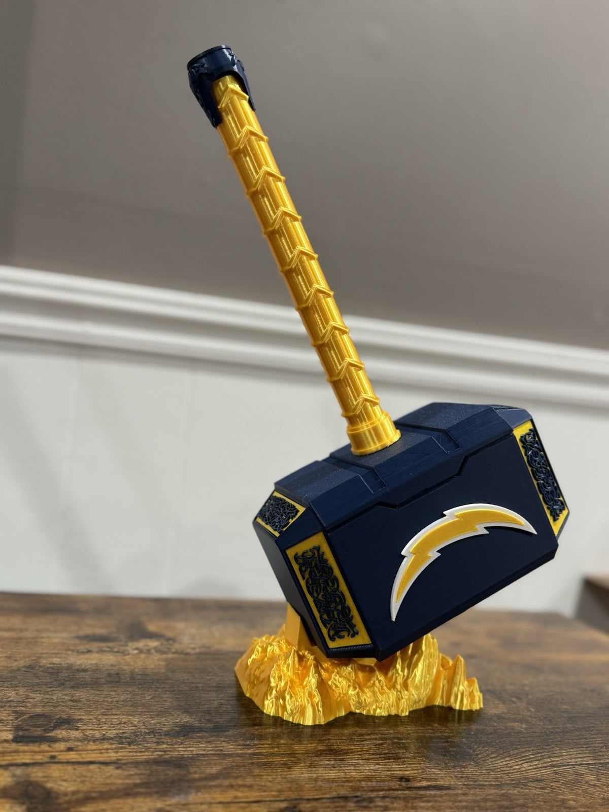 Los Angeles Chargers Navy Bolt Thor Hammer NFL INSPIRED Man Cave Office Gifts
