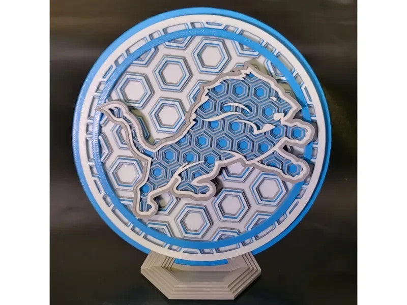 Detroit Lions Wall Art Or Display 3D printed Dimensional Mosaic