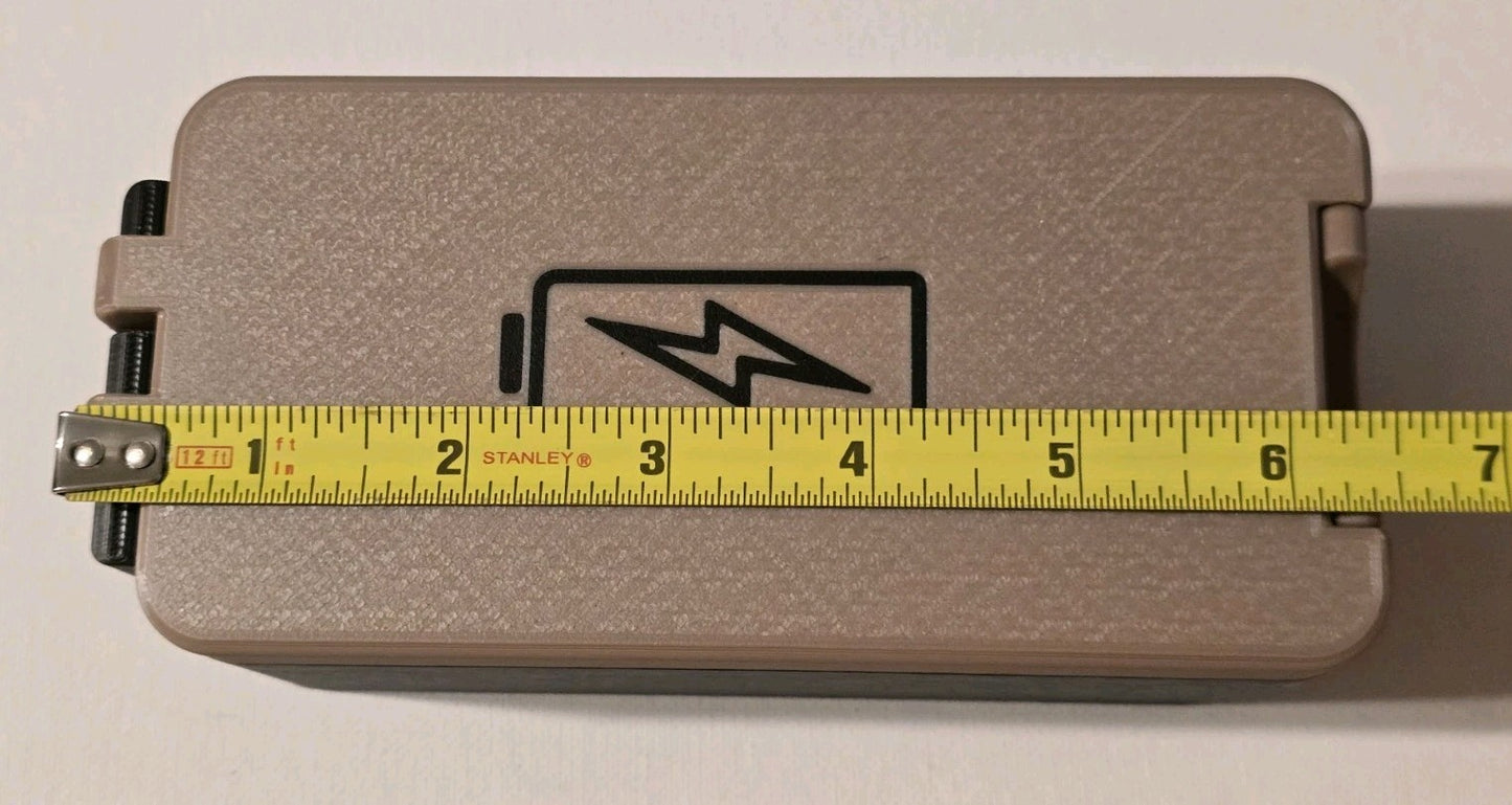 Battery Storage Box AA 9v AAA Boxloc Ammo style box snap 3d Printed Black Tan