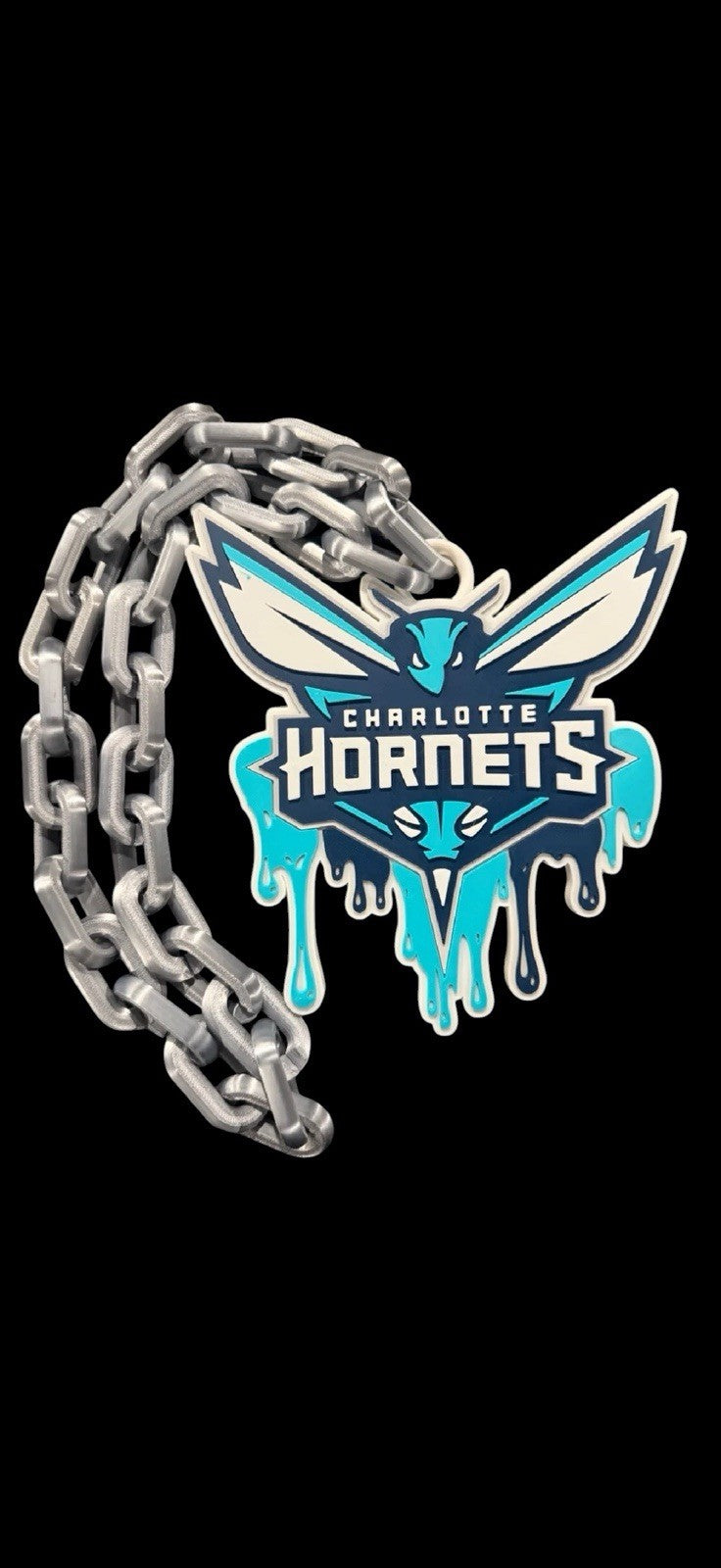 Charlotte Hornets Logo Dripping Pendant on 34” Chain