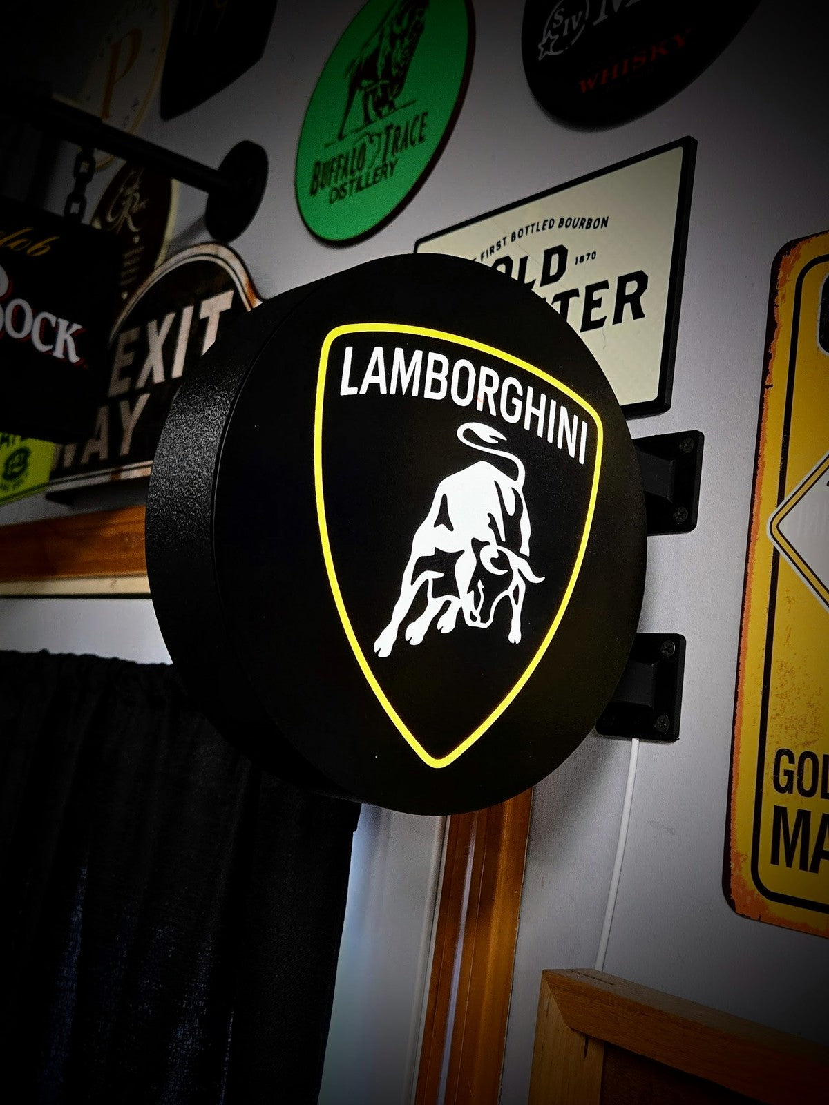 LAMBORGHINI 12 Inch Light Box LED Sign 3D Printed Wall Decor Man Cave Garage