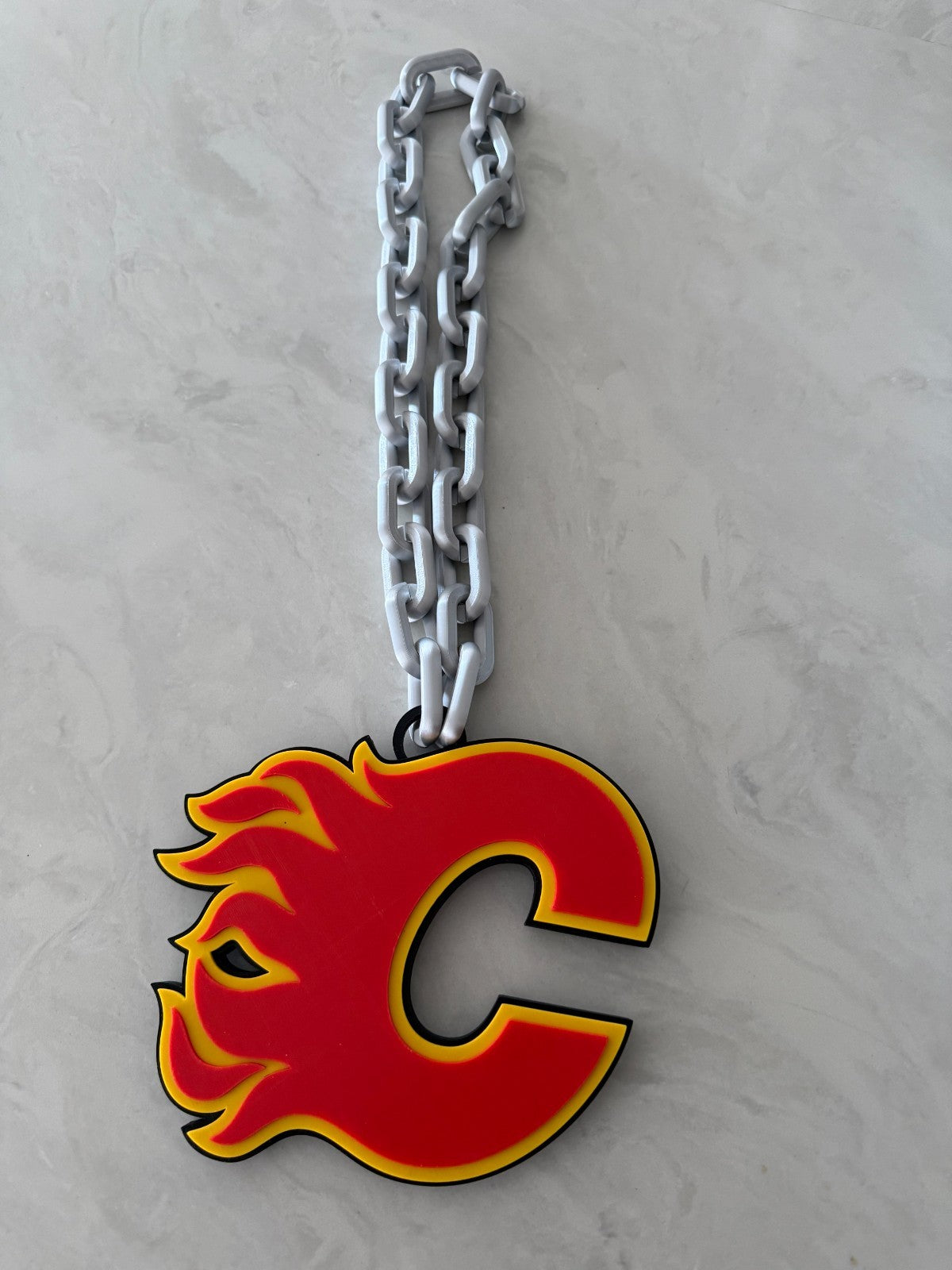 Calgary Flames Oversized Necklace, Fan Hype Chain "C" of Red!