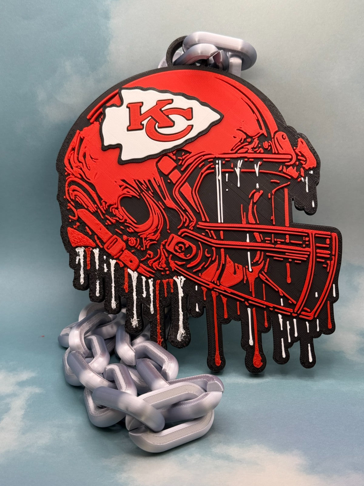 Kansas City Chiefs Helmet Oversize Drip Hype Chain & Necklace "CHIEFS!