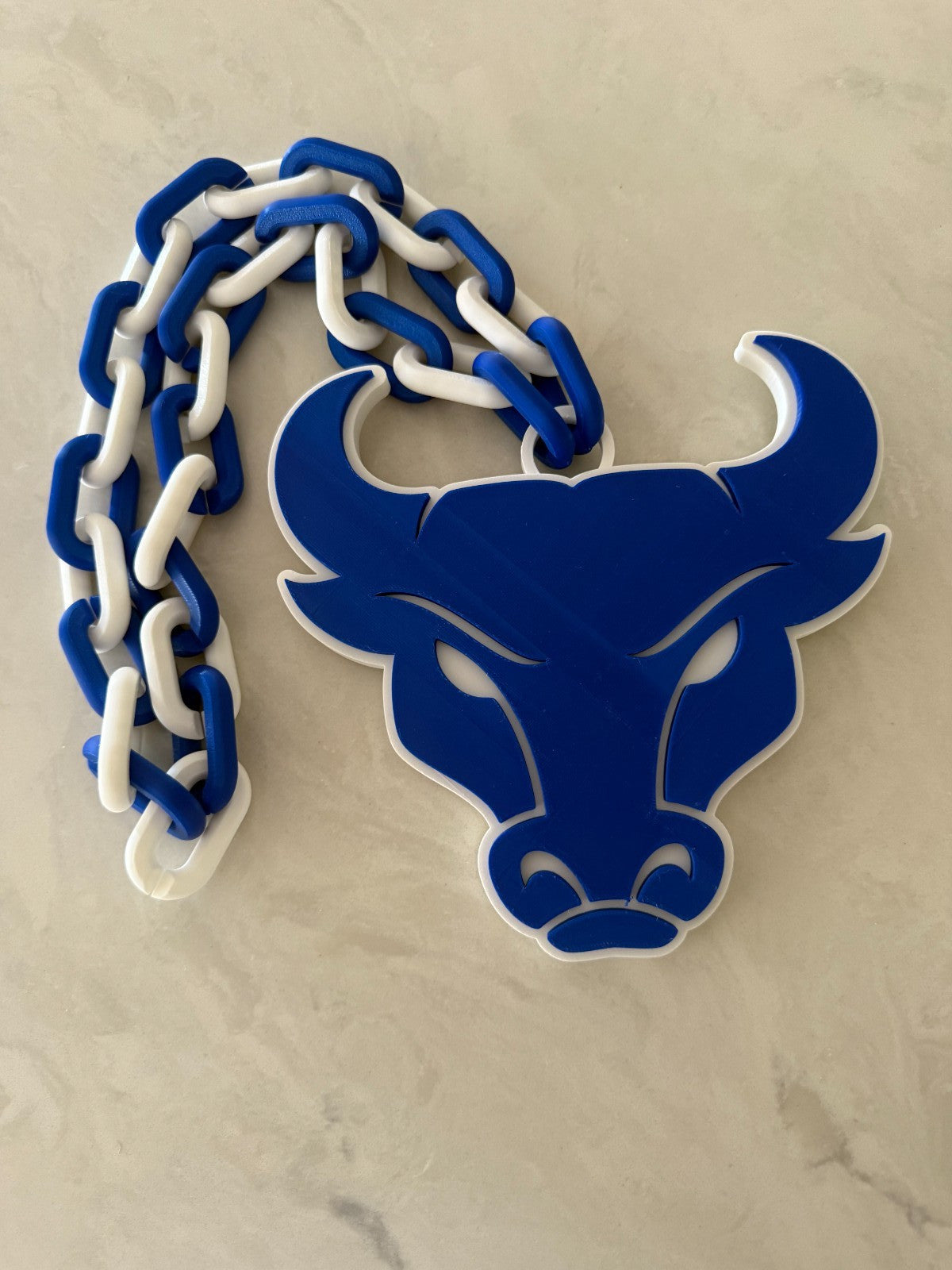 Buffalo Bulls Oversized Necklace Hype Chain NCAA Fan Big Logo Blue White