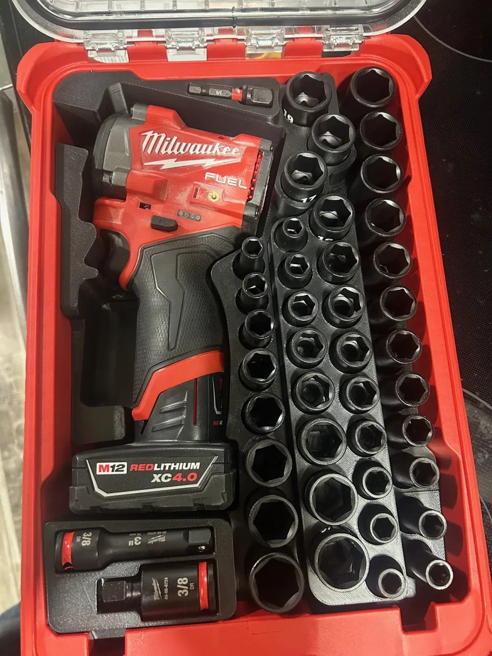 Milwaukee M12 FUEL Stubby 3/8 in Impact Wrench Socket Set PACKOUT Insert Only