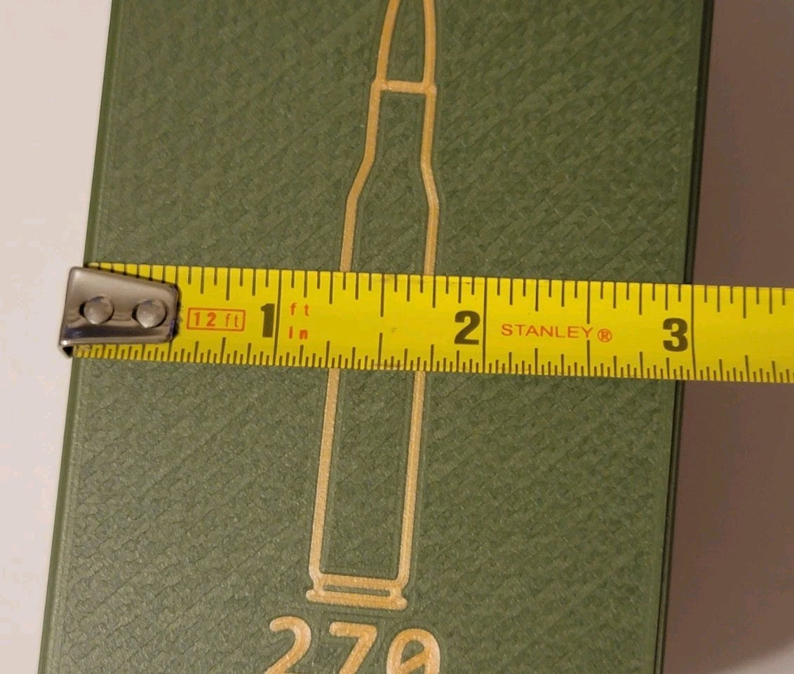 270 Ammo Box Snap Lock 50 rd 3D Printed Storage Olive Green Gold Pla
