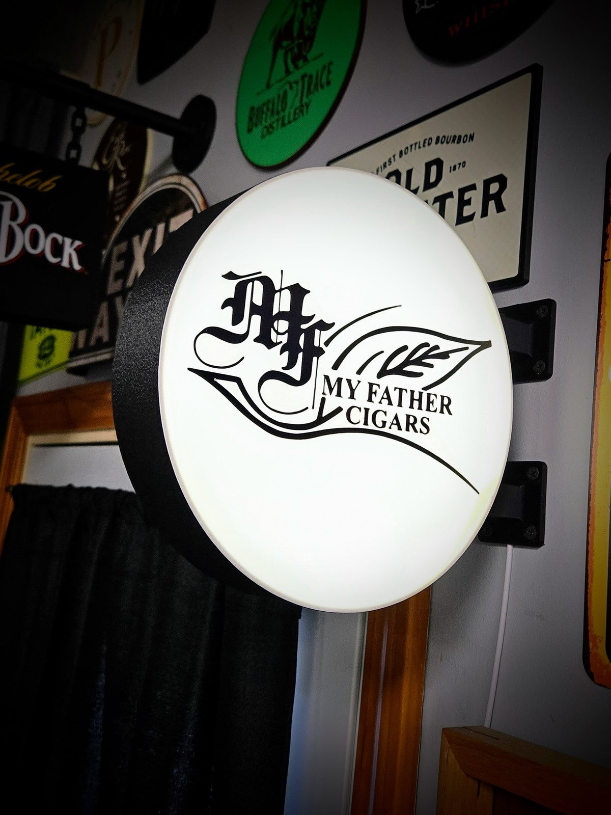 MY FATHER CIGARS 12 Inch Light Box LED Sign 3D Printed Wall Decor Man Cave