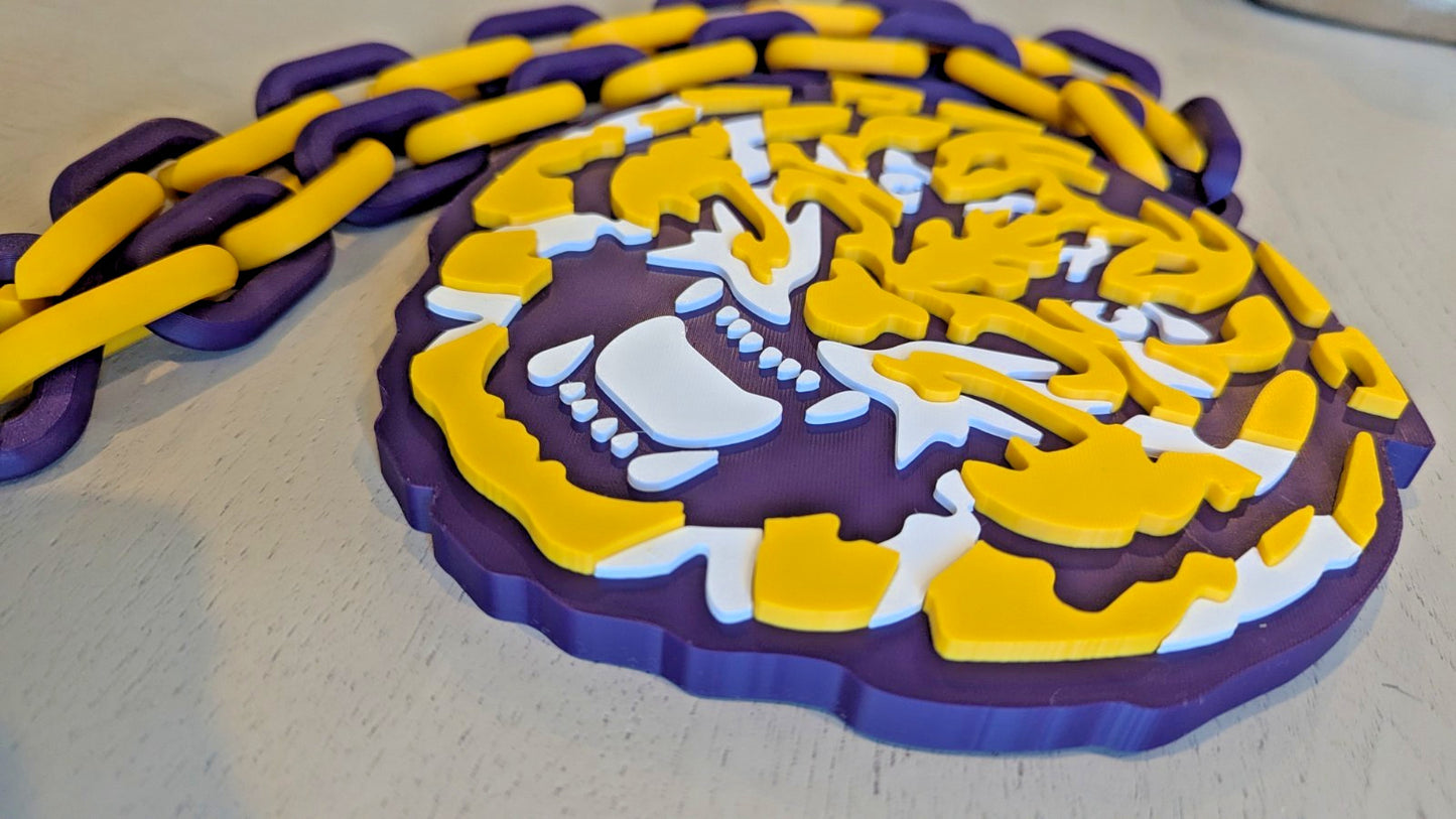 LSU Tigers V3 Over-Sized Necklace Logo Pendant Hype Chain