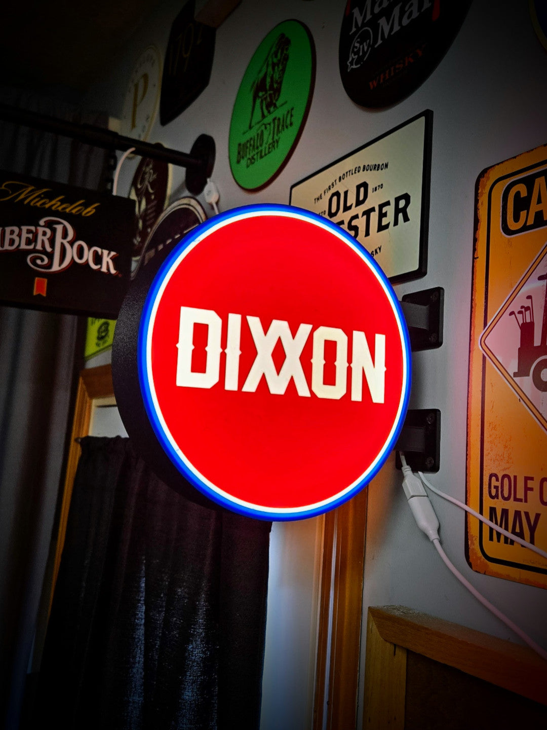 DIXXON 12 Inch Light Box LED Sign 3D Printed Wall Decor Man Cave Garage