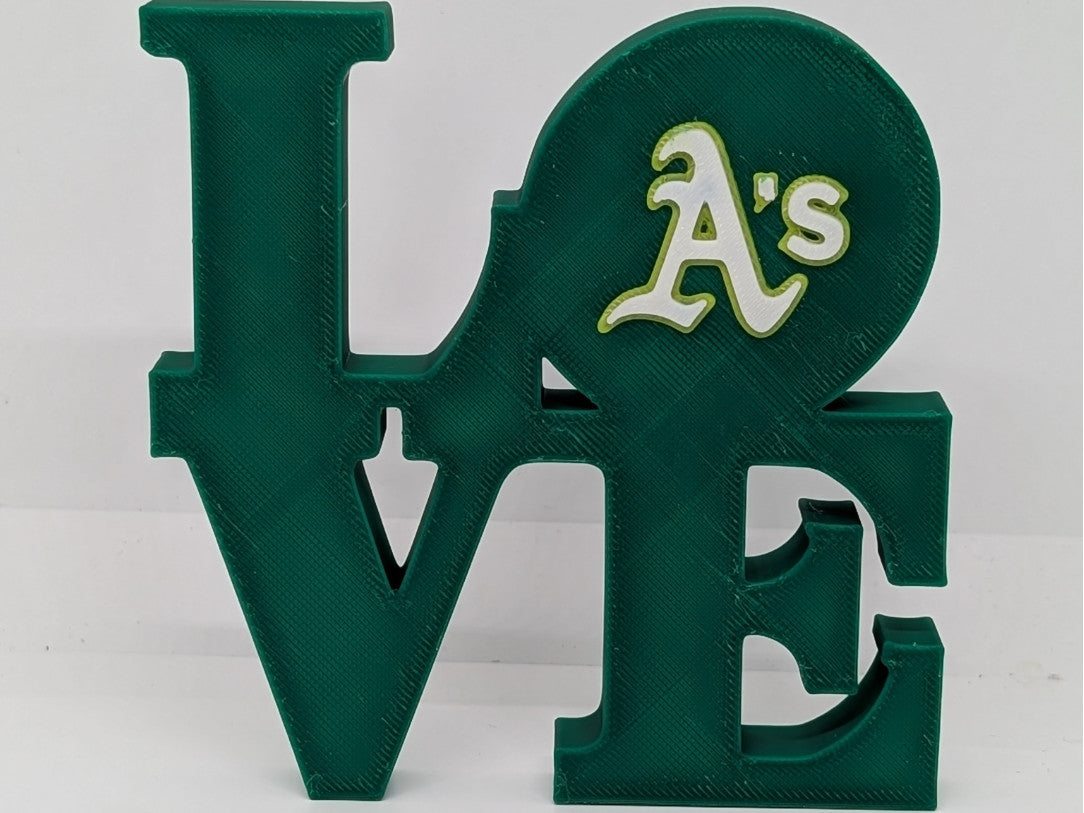Oakland Athletics Love Park Sign for Mancave 3D Printed Wall Sign