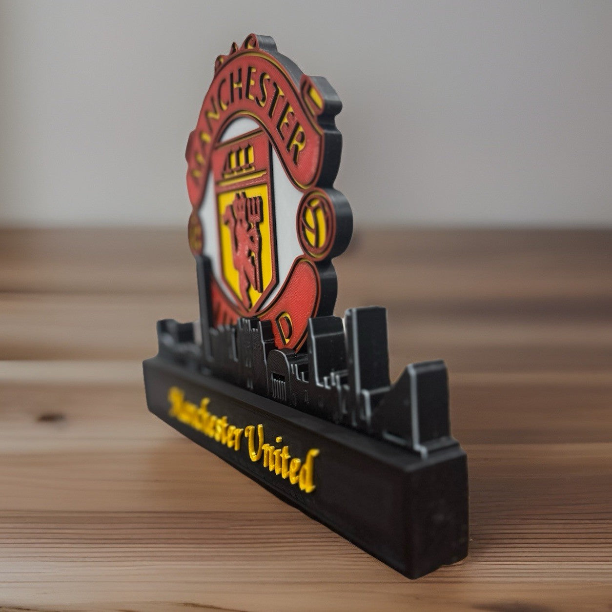 Manchester United FC 9” Skyline Desk Decor Sign Man Cave Office Gifts Red Devils