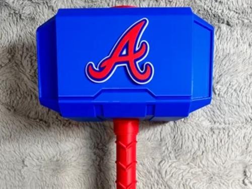 Baseball Atlanta Braves themed Mjolnir Thor's Hammer