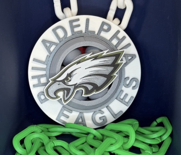 Philadelphia Eagles Oversized Spinner Style NFL Pendant 42" Chain Link Chain