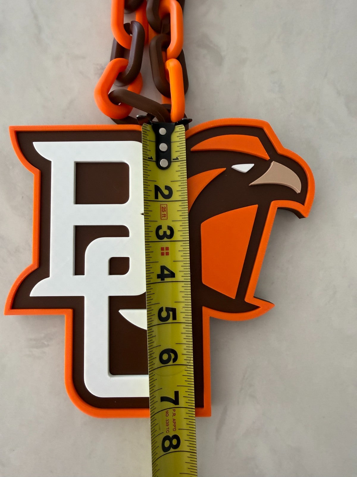 Bowling Green Falcons Logo Oversized Fan Necklace Pendant Chain