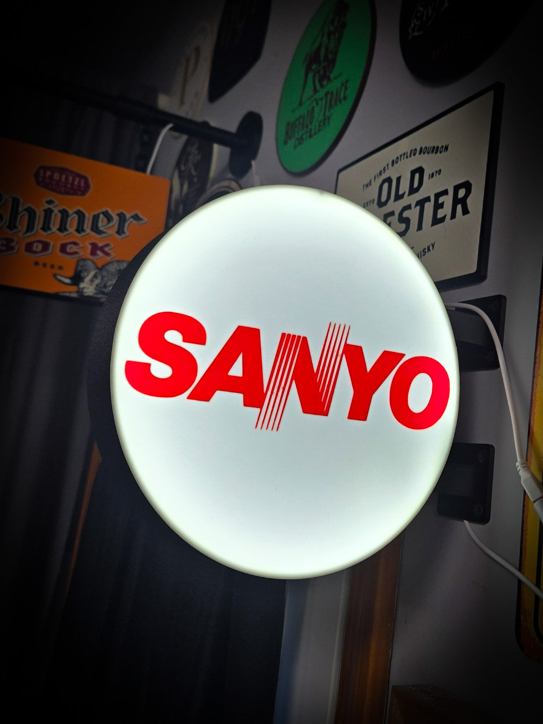 SANYO 12 Inch Light Box LED Sign 3D Printed Wall Decor Man Cave Garage