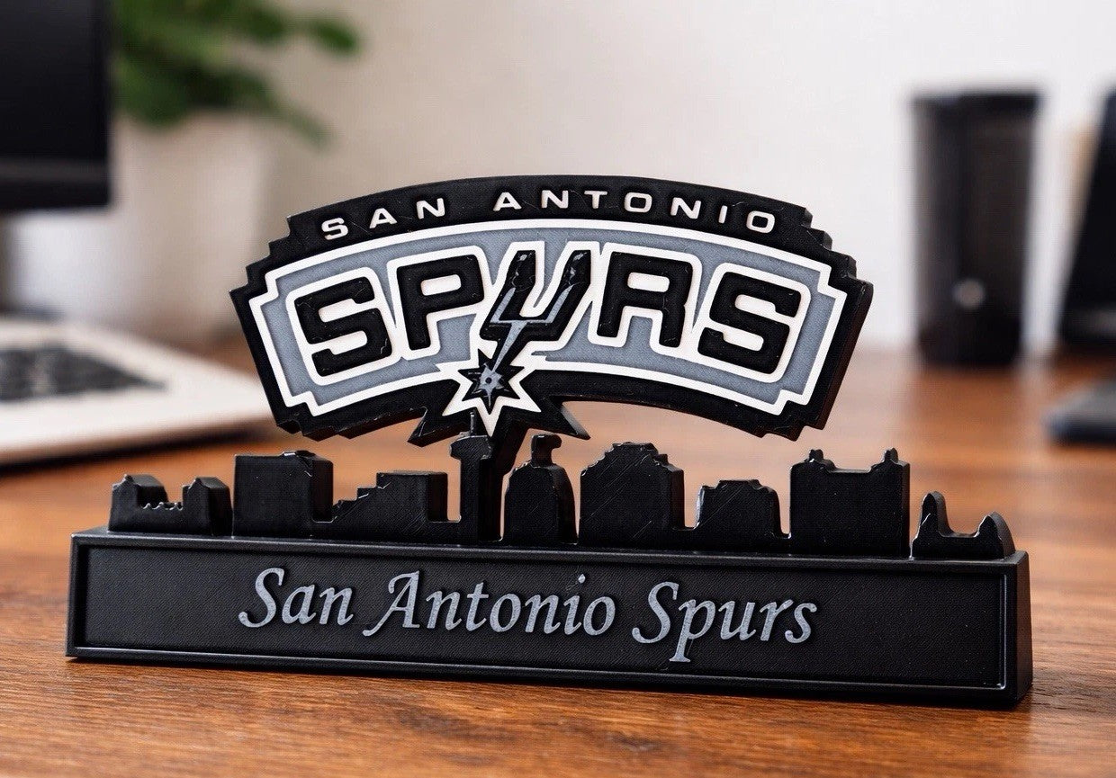 San Antonio Spurs 9” Skyline Basketball Office Desk Decor Sign Man Cave Fan Gift