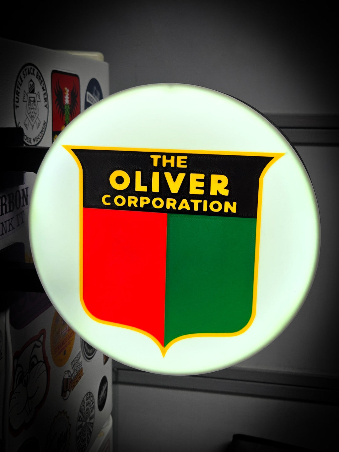 THE OLIVER CORPORATION 12 Inch Light Box LED Sign 3D Printed Wall Decor Man Cave