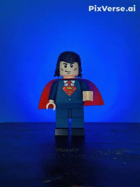 Superdad Brick Figure 8 inches tall 3D Printed Lego Inspired