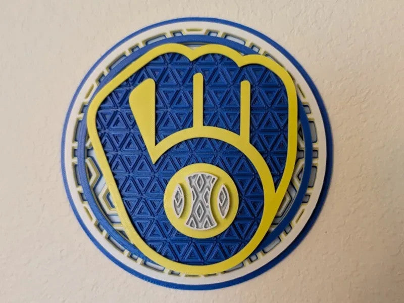 Milwaukee Brewers Wall Art Or Display 3D printed Dimensional Mosaic