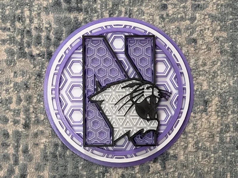 Northwestern University Wall Art Or Display 3D printed Dimensional Mosaic