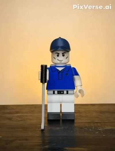 Adidas Golf Outfit Brick Figure 8 inches tall 3D Printed Lego Inspired