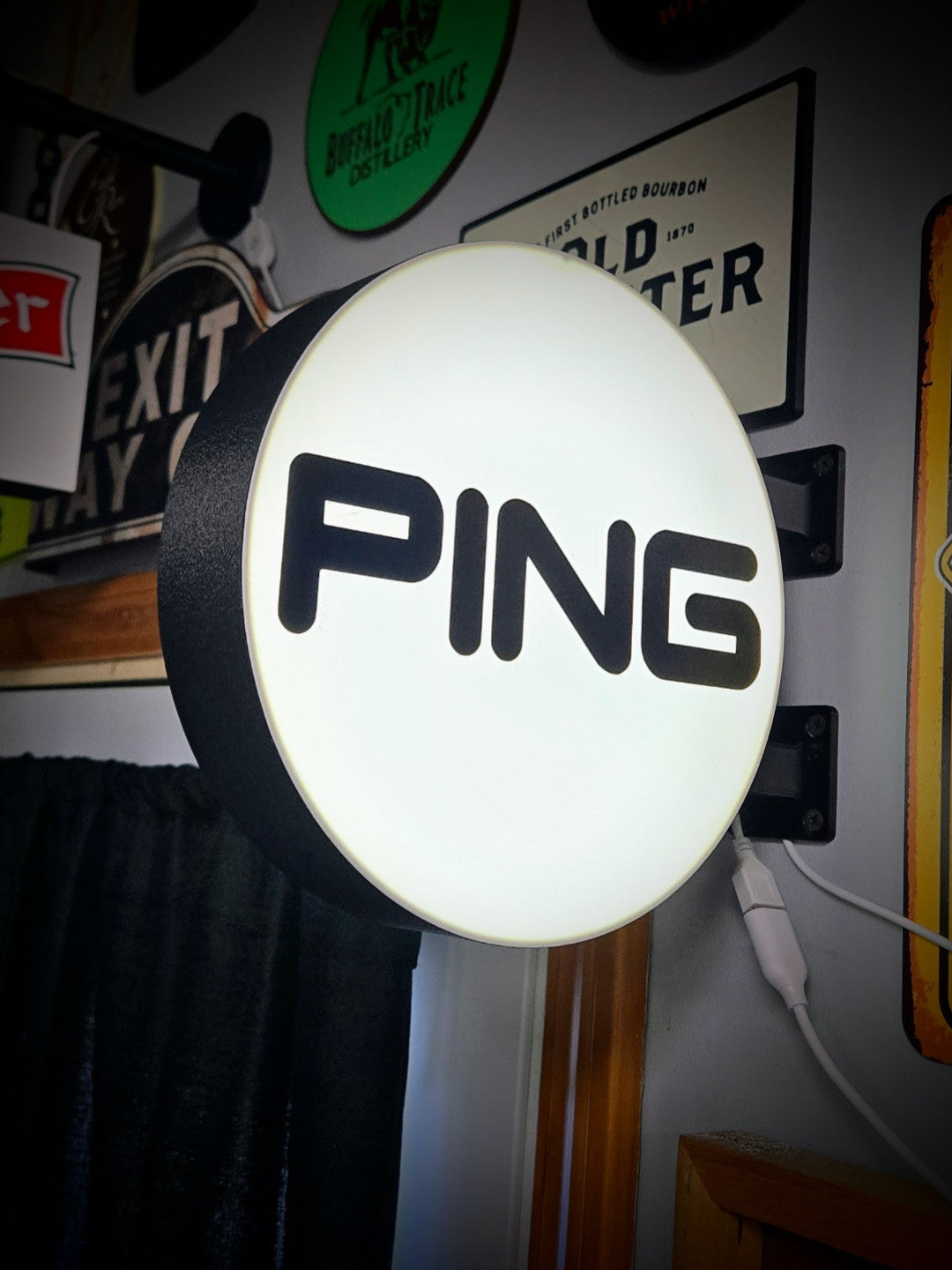 PING Golf 12 Inch Light Box LED Sign 3D Printed Wall Decor Man Cave Garage