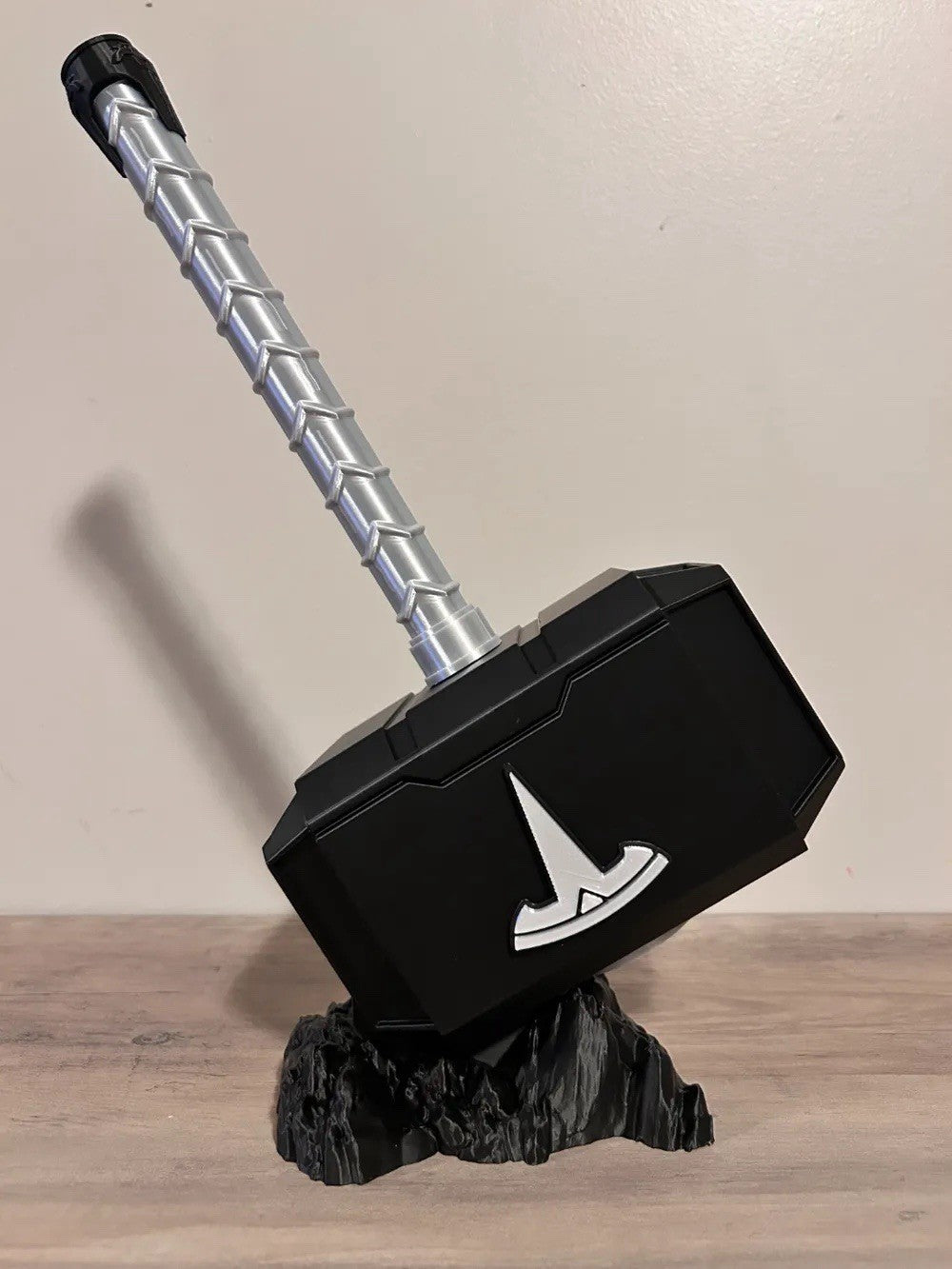 Tesla Themed Mjolnir Thor's Hammer And Rock Stand - 3D Printed Fan Art