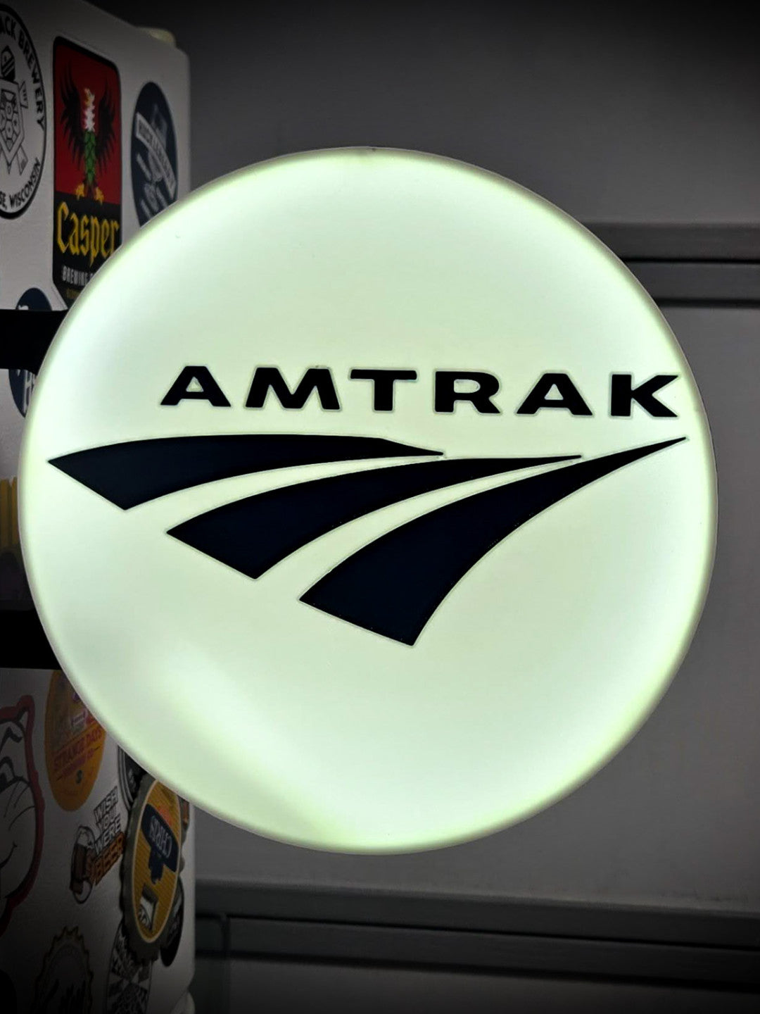 AMTRAK 12 Inch Light Box LED Sign 3D Printed Wall Decor Man Cave Garage