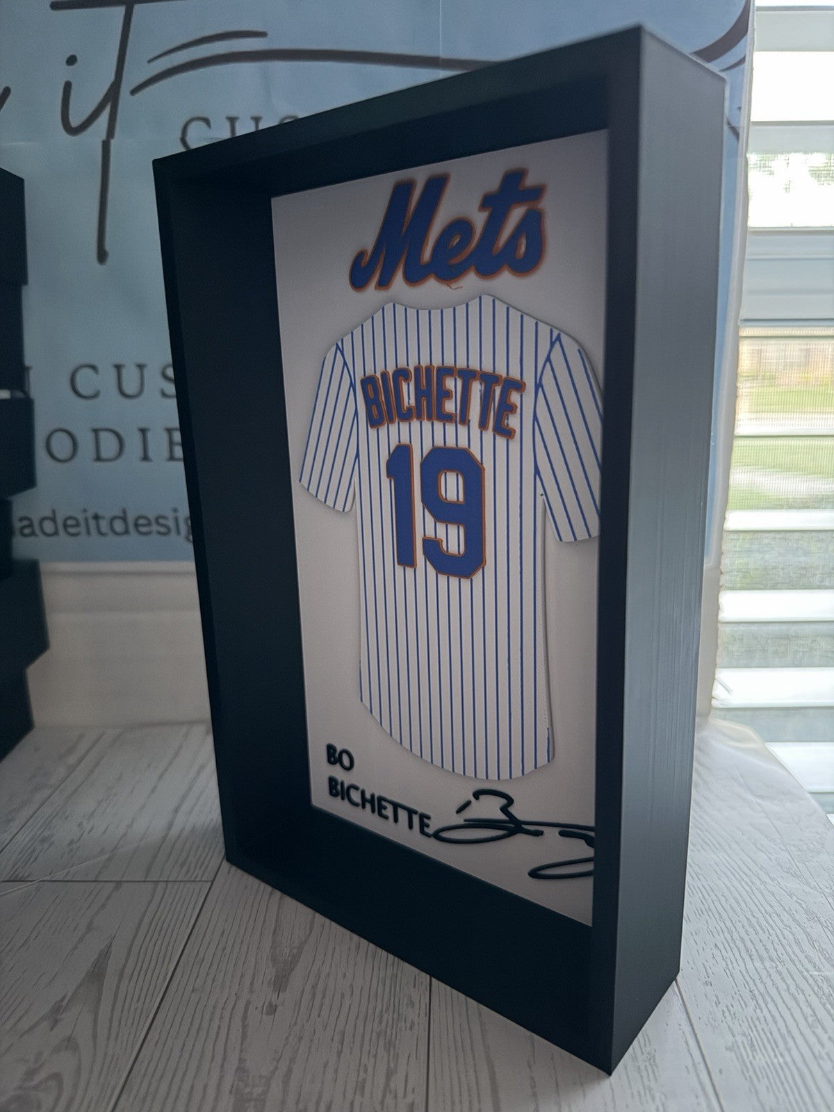 Baseball-NY Lindor Inspired Jersey Display 3D Printed Wall or Desktop Decor