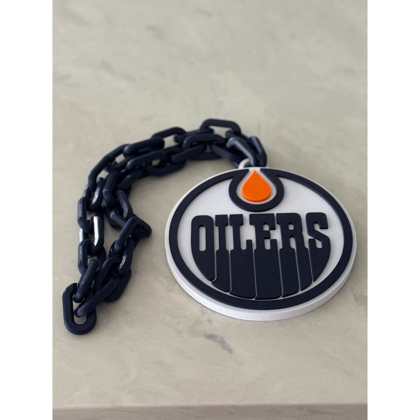 Edmonton Oilers Oversized Necklace, Hype Chain “Let's Go Oilers”