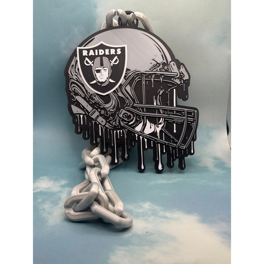 Helmet Drip Las Vegas Raiders Oversized Hype Necklace & Chain "Raider Nation"