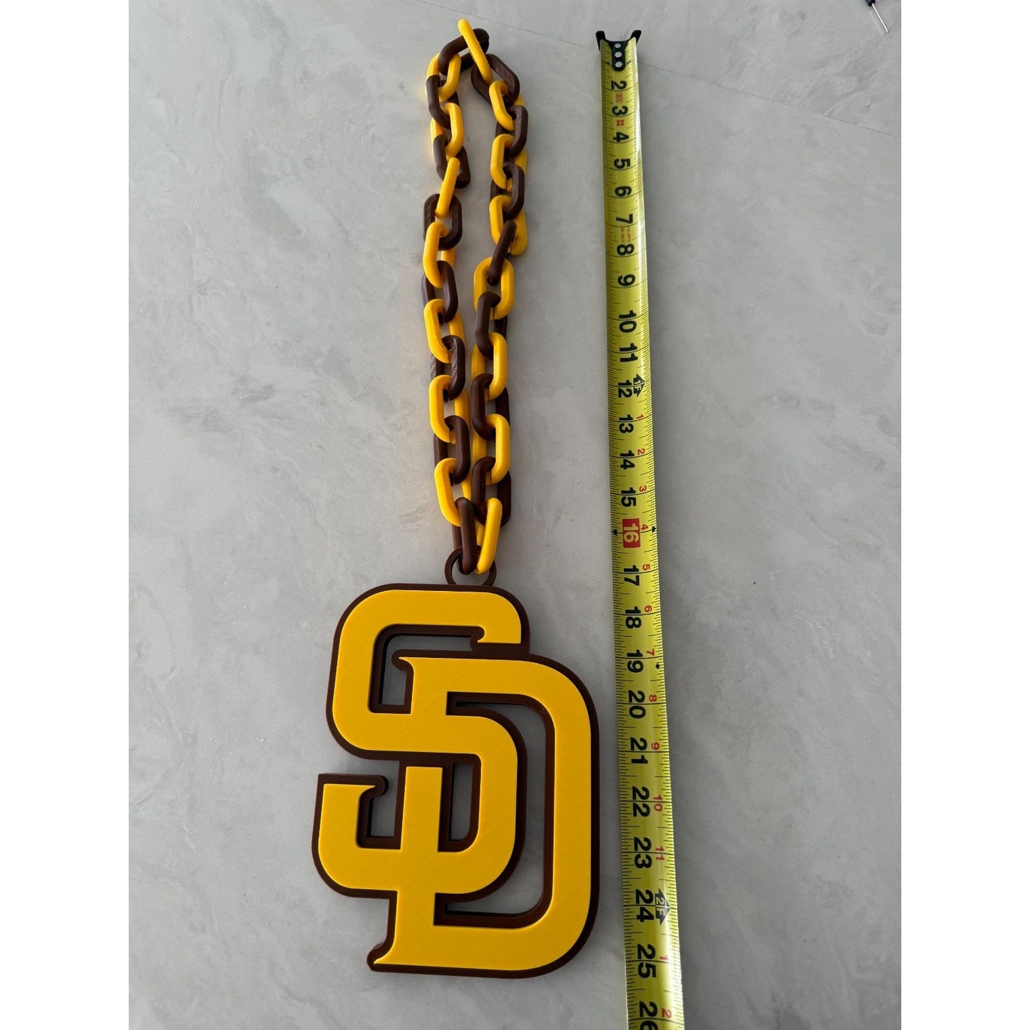 San Diego Padres Oversized Hype Logo Pendant And Chain