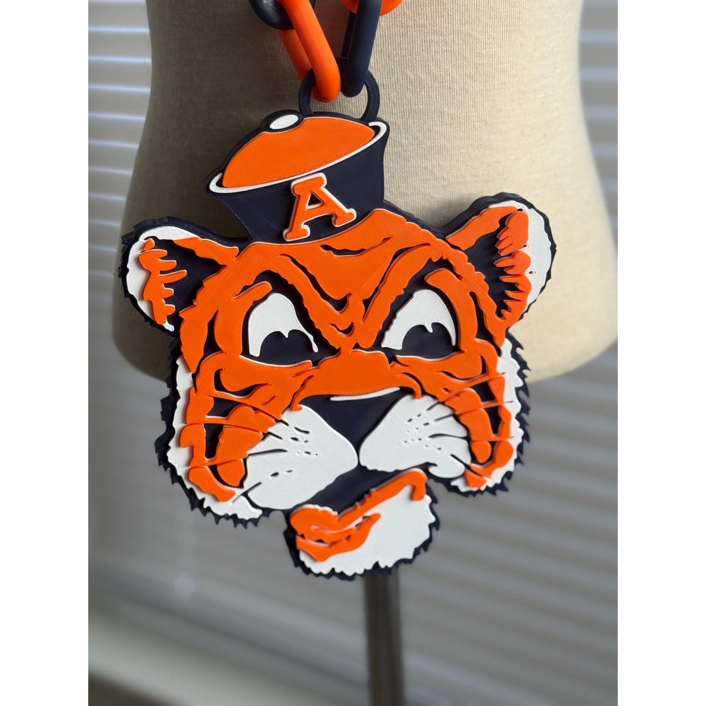 Auburn Tigers Retro Logo Oversized Necklace, Hype Chain “War Eagle”