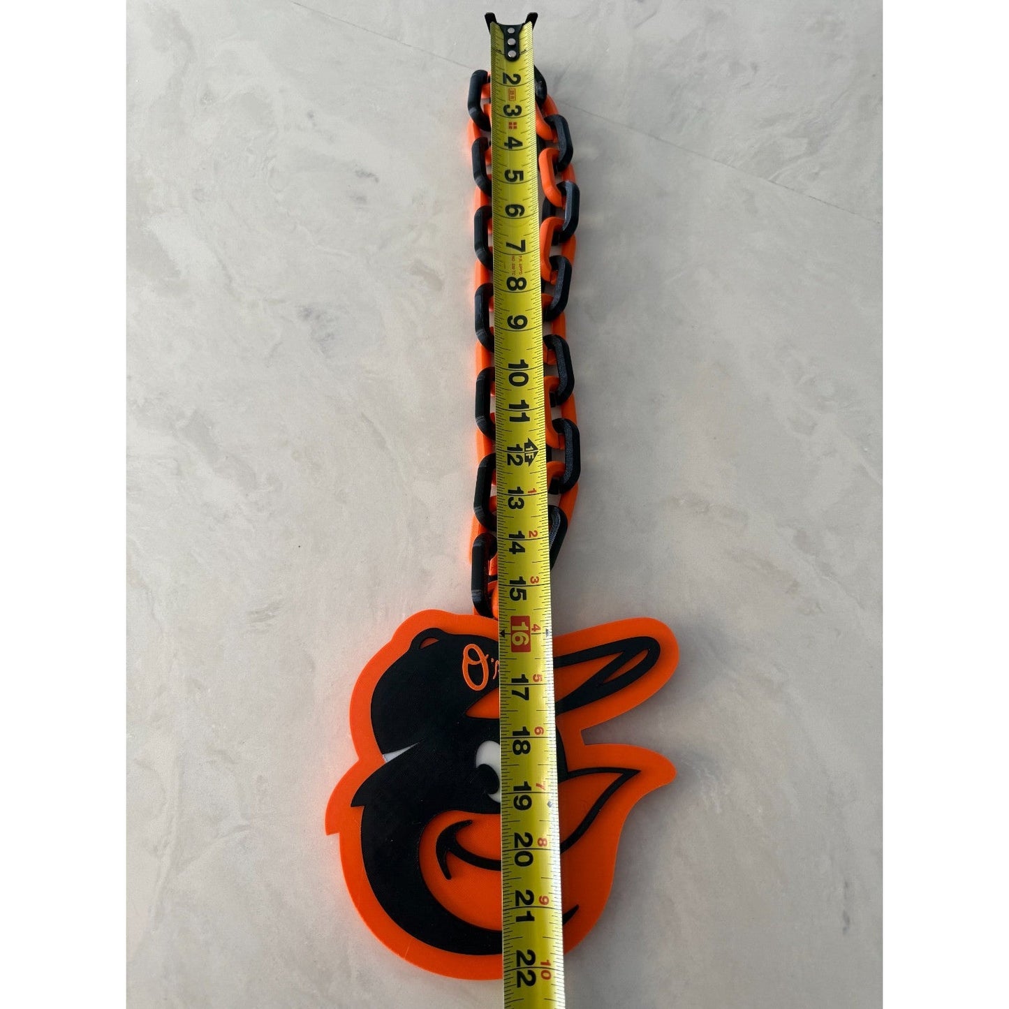 Baltimore Orioles Oversized Logo Pendant And Chain Necklace
